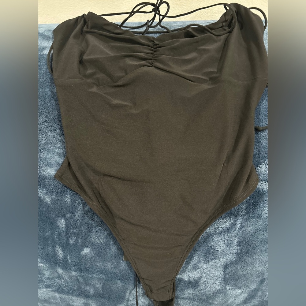 Black Ruched bodysuit
